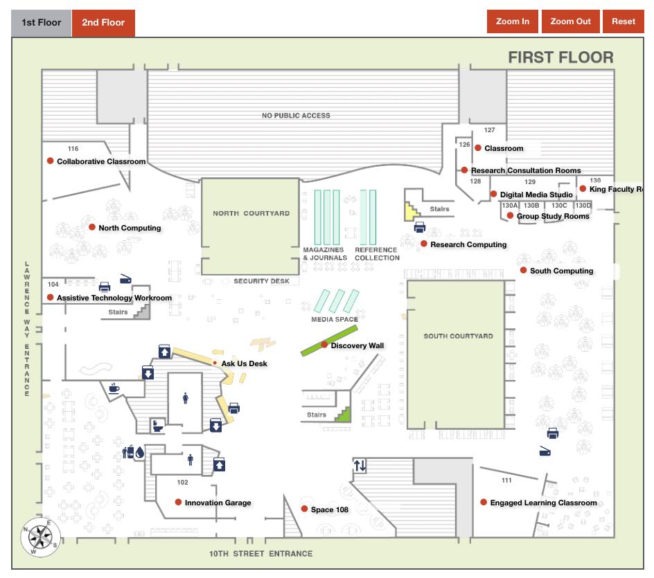 the first floor of the interactive floor map