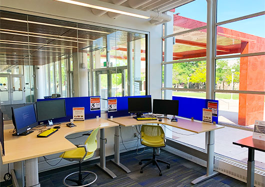 Workstations in the assistive technology workroom