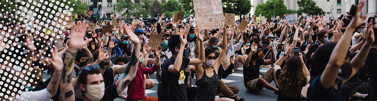 Protesters with signes