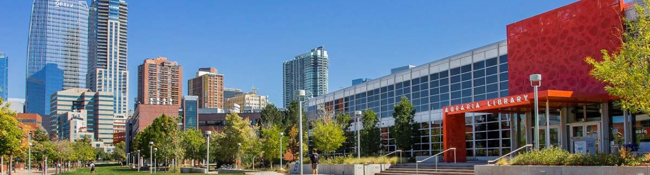 the front entrance of the Auraria Library