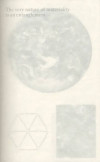 Faded page with the text “The very nature of materiality is an entanglement,” a cloudy circle, geometric hexagon, and textured rectangle.