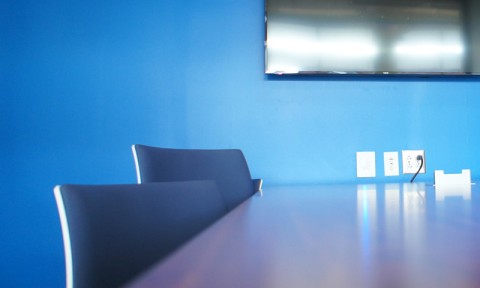 Group study room on the second floor of Auraria Library