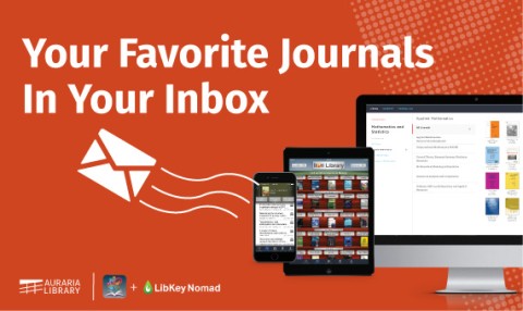 Your favorite journals in your inbox! Browzine UI on a computer screen