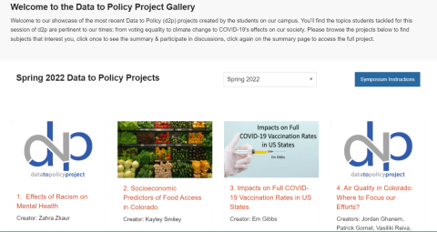 Image showing the upper have of the Data to Policy Project Symposium gallery page