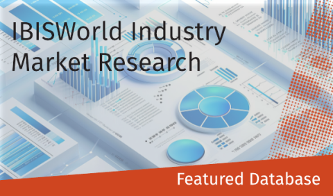 IBISWorld Industry Market Research Image of data charts and graphs with the text "IBISWorld Industry Market Research" and a red banner stating "Featured Database.