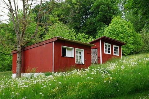 Red "Tiny House" in a Meadow credit: "Max Pixel," https://www.maxpixel.net/Small-Meadow-Tiny-Home-House-Mini-Field-Barn-3624117