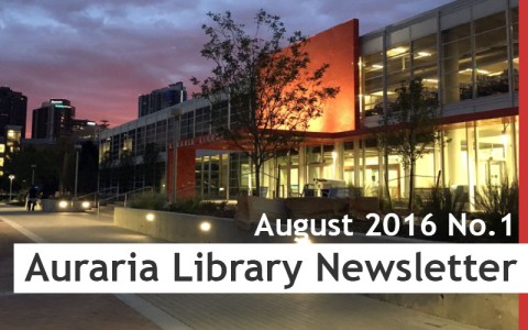 Auraria Library Newsletter August 2016 No.1. Image Source: Auraria Library Auraria Library Newsletter August 2016 No.1