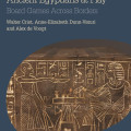 Cover of "Ancient Egyptians at Play". Features hieroglyphs and two Egyptians playing a board game. Title and authors' names are displayed above.