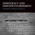 Book cover of "Democracy and Disenfranchisement" by Claudio López-Guerra. Features a black and white image of a brick road with a dark line cutting through.