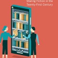 Cover of "Digital Social Reading" by Federico Pianzola. Two people interact with a large digital bookshelf on a smartphone screen, sharing books.
