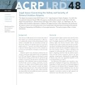 Cover of ACRP Legal Research Digest 48, titled "Legal Issues Concerning the Safety and Security of General Aviation Airports." Features an aerial view of three airplanes parked on airport tarmac. The document includes sections on background and foreword, published by the National Academies, May 2025.