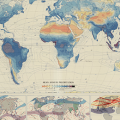 World climatology. Winkel's 'Tripel' projection. Mean annual precipitation, 1:65,000,000