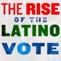 Cover of "The Rise of the Latino Vote" by Benjamin Francis-Fallon. Bold title in red, white, and blue over a blurred protest scene, conveying activism.