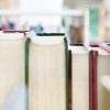 a row of library books