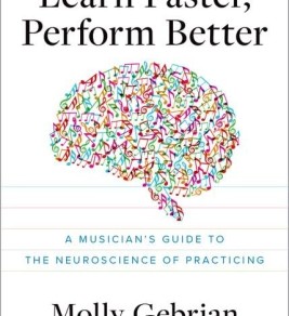 Audiobook cover art featuring a musician's guide to neuroscience, emphasizing learning and performance enhancement in practice